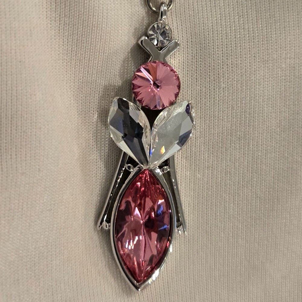 Silver tone necklace with Swarovski crystals